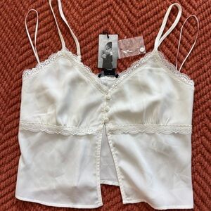 Sincerely Jules Ivory Lace Trim Cami Top Size Small NWT